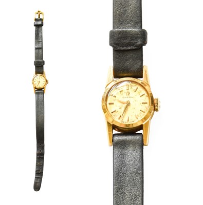 Lot 466 - A Lady’s 18 Carat Gold Omega Wristwatch, with...