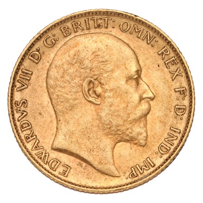 Lot 185 - Edward VII, Half Sovereign 1905; very fine