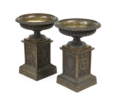 Lot 215 - A Pair of Regency-Style Bronze Urns, late 19th...