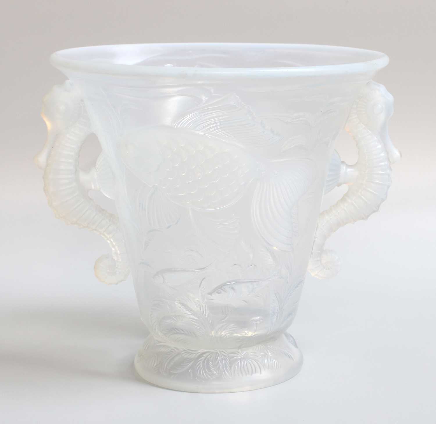 Lot 122 - An Art Deco Opaline Glass Vase, signed...