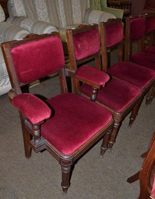 Lot 728 - Set of seven mahogany chairs, stamped 'Gillow' (a.f.) (6+1)