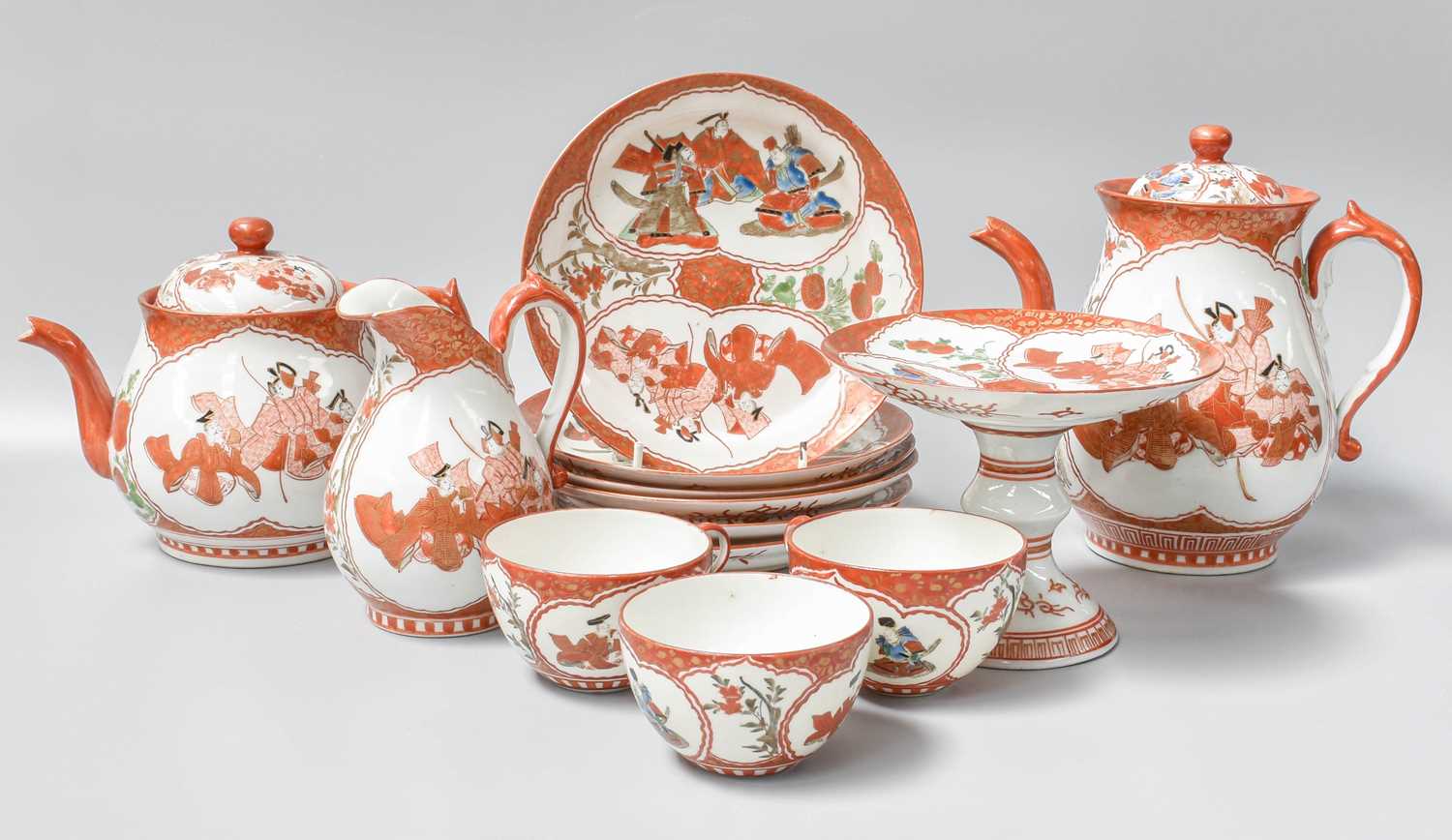 Lot 336 - A Japanese Kutani Porcelain Tea and Coffee...