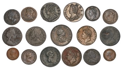 Lot 82 - Mixed 17th to 19th Century Halfpennies and...