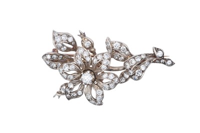 Lot 2225 - A Diamond Floral Brooch, circa 1880 the...