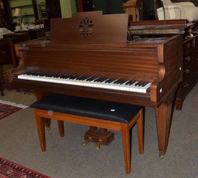 Lot 740 - Baby grand piano by Reisbach and a duet stool