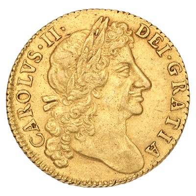 Lot 152 - Charles II, Guinea 1683, fourth laureate bust...