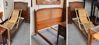 Lot 1178 - A Pair of 1920's Heal's Caned Single Beds;...