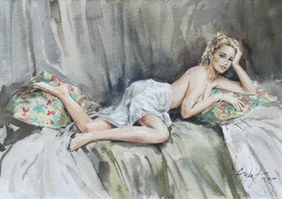 Lot 1093 - Gordon King (1939-2022) Reclining female study...