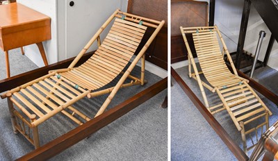 Lot 1180 - A Pair of Aesthetic Style Bamboo Folding Sun...