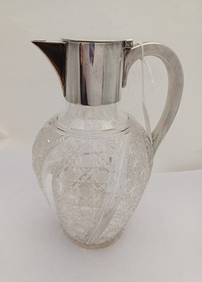 Lot 2054 - A Victorian Silver-Mounted Cut-Glass Claret-Jug