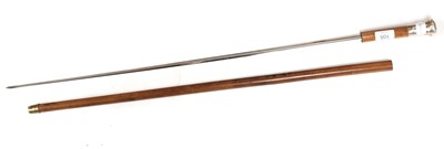 Lot 105 - A Silver Topped Sword Stick