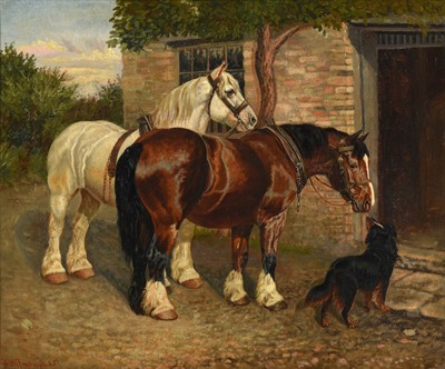 Lot 1065 - Amos Watmough (Exh.1884-85) Two heavy horses...