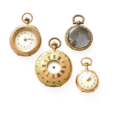 Lot 403 - Two Lady's Fob Watches, cases stamped 14k; a...