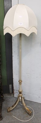 Lot 1218 - A Cream Painted Standard Lamp, with gilt...