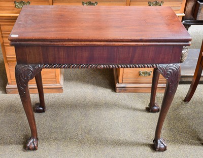 Lot 1414 - A 19th Century Mahogany Fold Over Tea Table,...