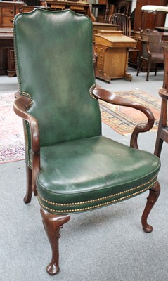 Lot 1351 - A Georgian Style Mahogany and Green Leather...