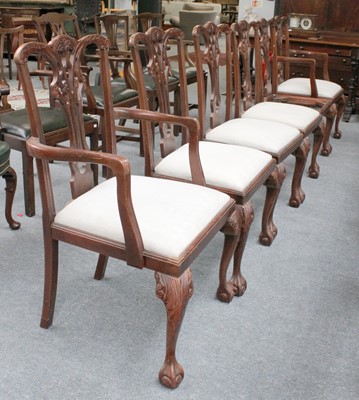 Lot 1256 - A Set of Six Georgian Style Dining Chairs,...