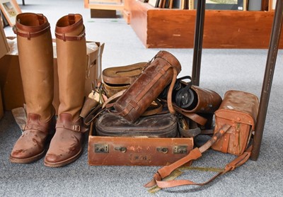 Lot 326 - A Pair of Leather and Canvas WW1 Period Riding...