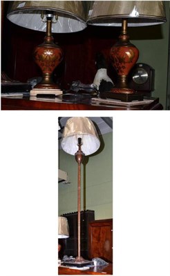 Lot 757 - Modern standard lamp and two modern table lamps (3)