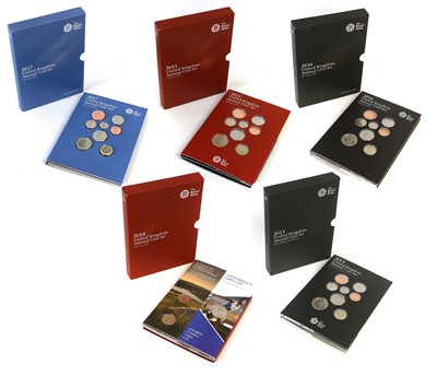 Lot 288 - 5x UK Annual Coin Sets, to include; 2013, 2014,...