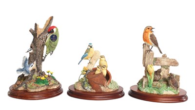 Lot 177 - Border Fine Arts Garden Bird Models Comprising:...