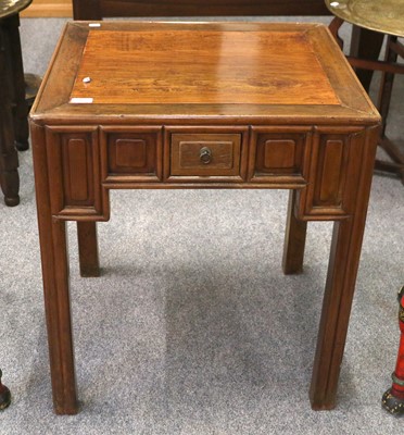 Lot 1437 - A Chinese Hardwood Side Table, late Qing, with...