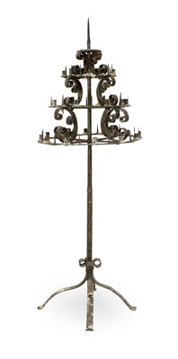 Lot 16 - A Wrought Iron Candlestand, in 17th century...