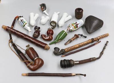 Lot 190 - Assorted Pipes, including carved Meerschaum...