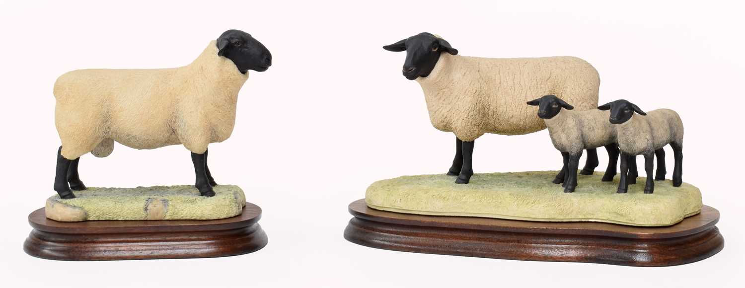 Lot 156 - Border Fine Arts 'Suffolk Ewe and Lambs',...