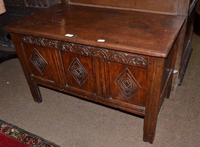 Lot 785 - An early 18th century joined oak coffer