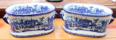 Lot 292 - Two Reproduction Blue and White Footbaths