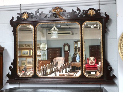 Lot 1408 - A Georgian Mahogany Three Glass Overmantel...