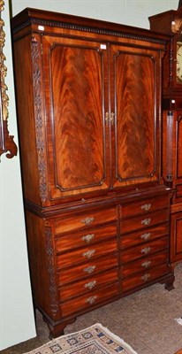 Lot 792 - Reproduction mahogany cabinet on chest