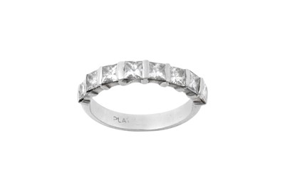 Lot 146 - A Diamond Half Hoop Ring, eight princess cut...