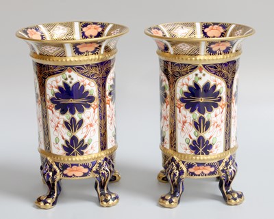 Lot 120 - A Pair of Royal Crown Derby Porcelain Vases,...