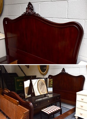 Lot 1454 - A Carved Mahogany French Style Double Bed,...