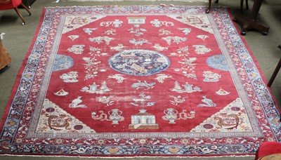 Lot 1095 - Anatolian Carpet of Chinese Design, the blood...