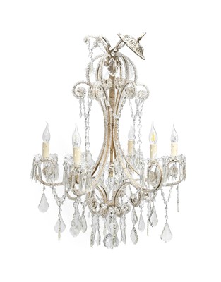 Lot 217 - A Cut and Moulded Glass Six-Light Chandelier,...