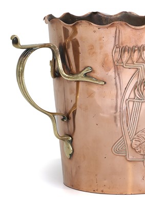 Lot 152 - A Jugendstil Brass and Copper Twin-Handled...