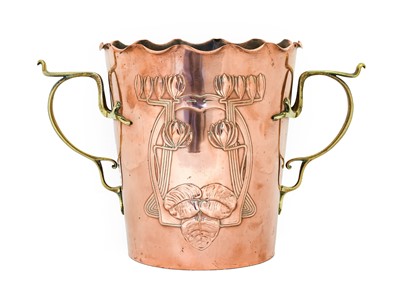 Lot 152 - A Jugendstil Brass and Copper Twin-Handled...