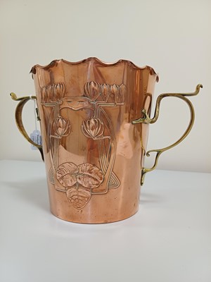 Lot 152 - A Jugendstil Brass and Copper Twin-Handled...