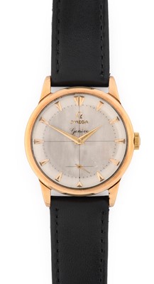 Lot 2454 - Omega: A 9 Carat Gold Wristwatch, signed Omega,...