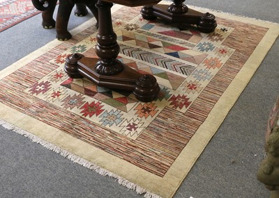 Lot 1205 - Hand-Knotted Modernist Rug, the shaped field...