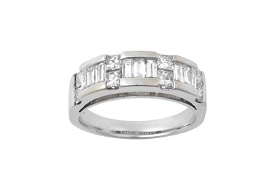 Lot 2062 - An 18 Carat White Gold Diamond Half Hoop Ring...