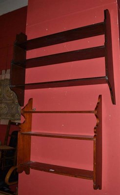 Lot 824 - Two mahogany wall shelves