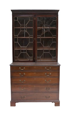 Lot 346 - A George III Mahogany Secretaire Bookcase,...