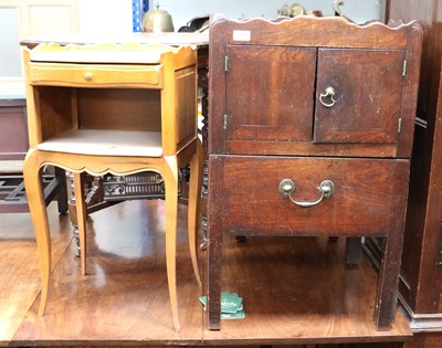 Lot 1304 - A George III Mahogany Bedside Commode, shaped...