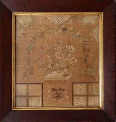 Lot 180 - An Embroidered Picture, worked by Mary Ann...