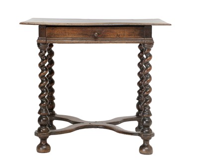 Lot 281 - A William & Mary Oak Side Table, late 17th...