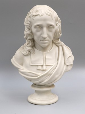 Lot 215 - A Parian Bust of Milton, late 19th century, on...